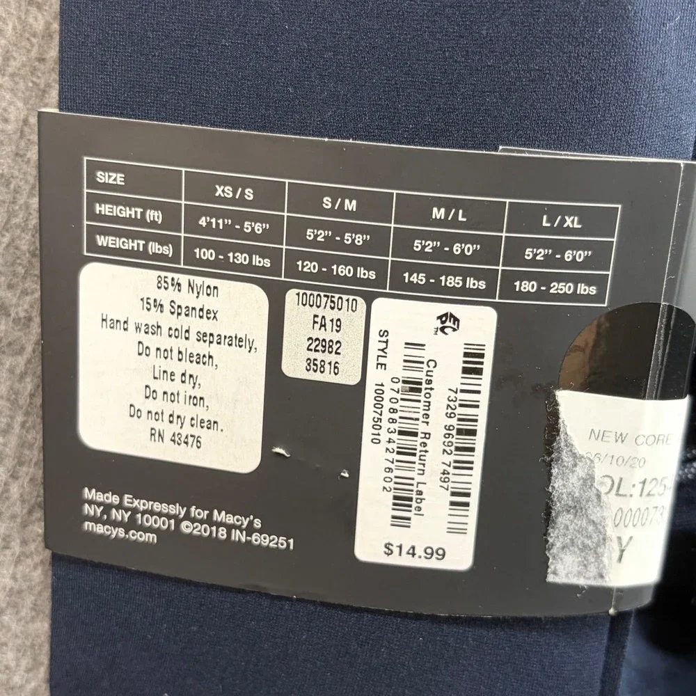 INC International Concepts Navy Blue Opaque Tights XS/S‎ Made in USA 100075010